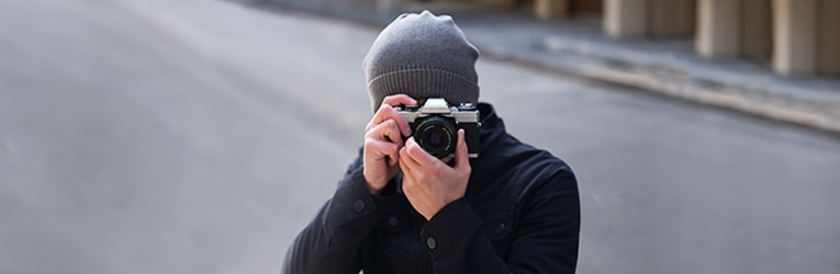 man taking a photo