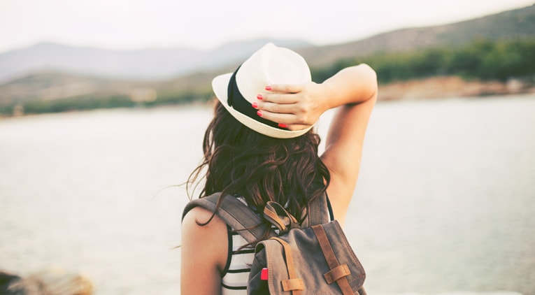 Woman at a lake